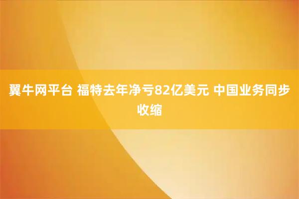 翼牛网平台 福特去年净亏82亿美元 中国业务同步收缩